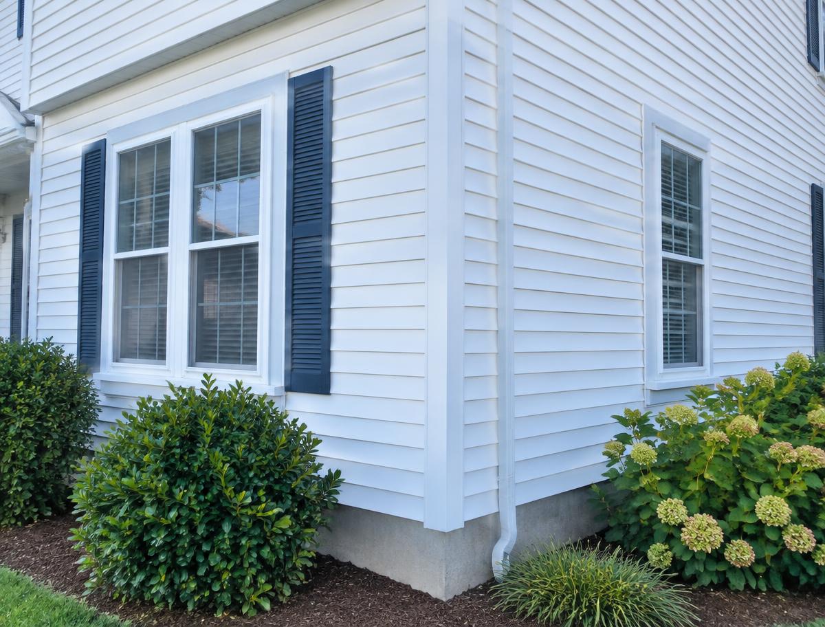 Vinyl-sided home — after cleaning